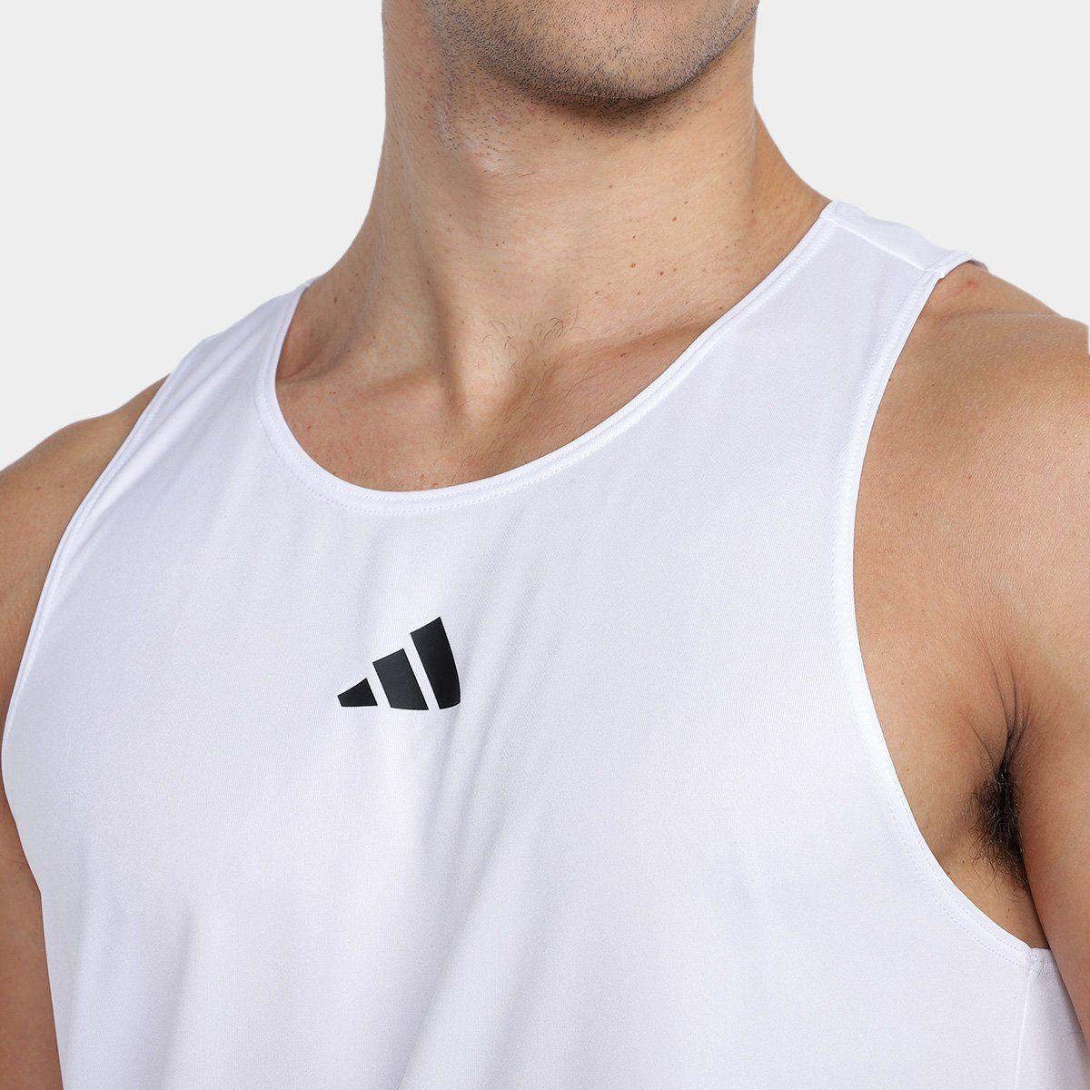 Regata Adidas Treino Básica Masculina – Branco+Preto