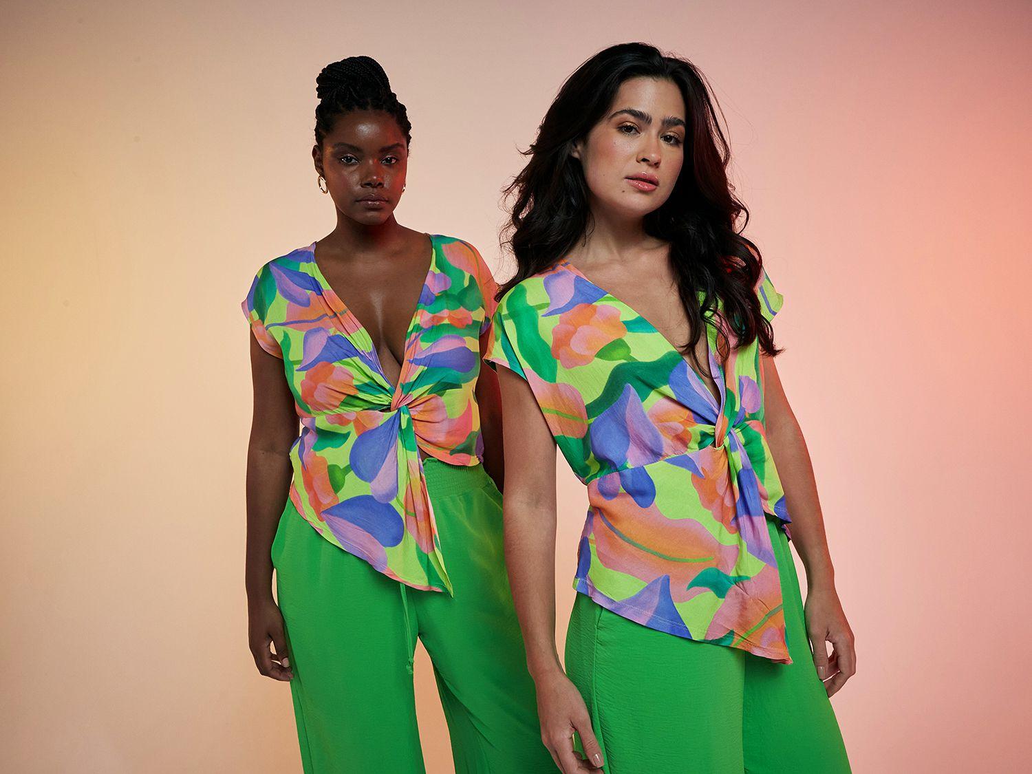 Regata Vista Magalu x Flora Yumi  Viscose Nó Frontal