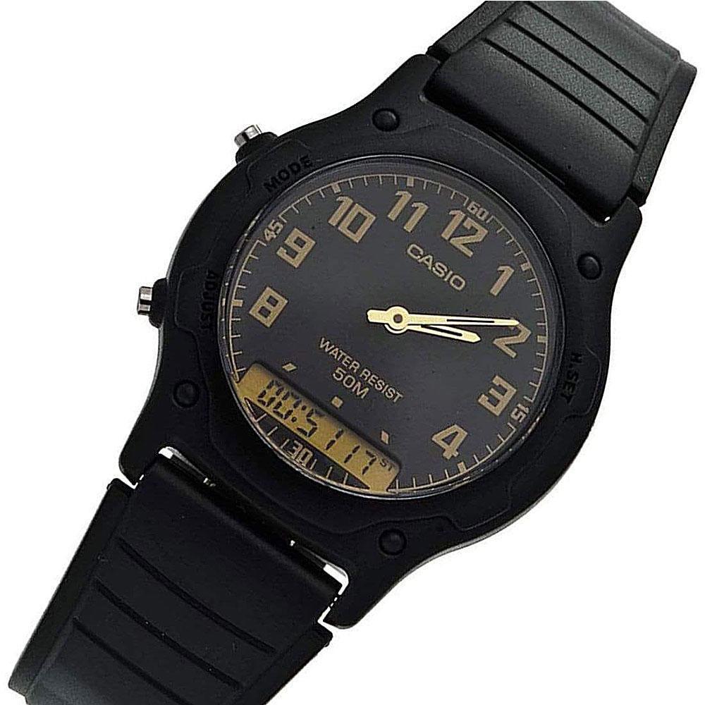 Casio AW-1000W-1B – Orologio Unisex Analogico-Digitale Al Poliuretano, Nero, Funzione Mondiale