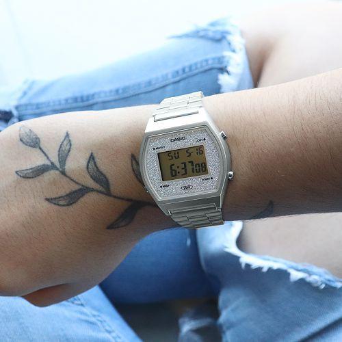 casio vintage glitter prata