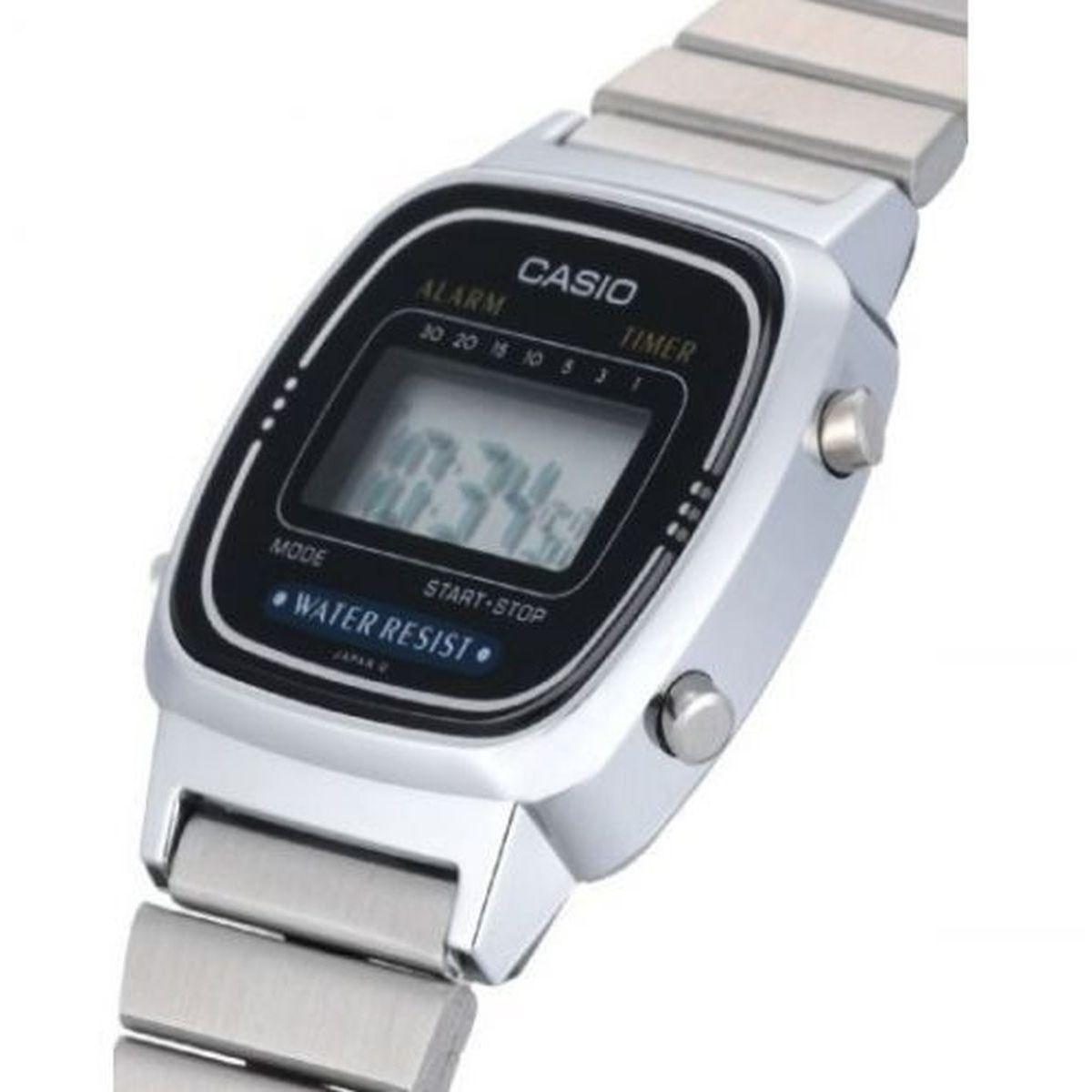 relógio casio vintage mini cinza prateado