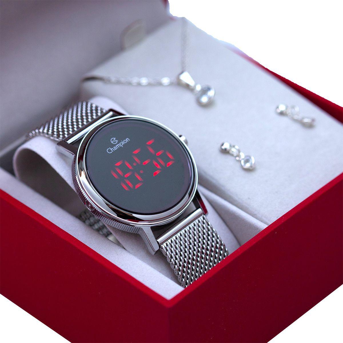 Relógio Champion Digital Prata Fundo Azul em Promoção | Ofertas na  Americanas