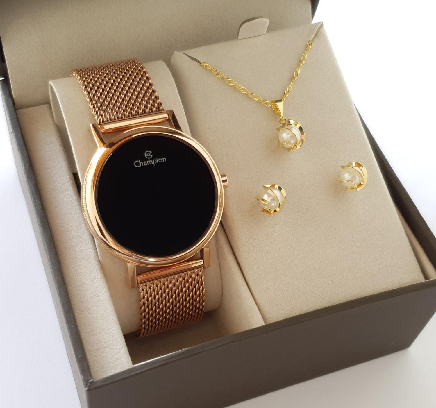relógio champion feminino rose smartwatch