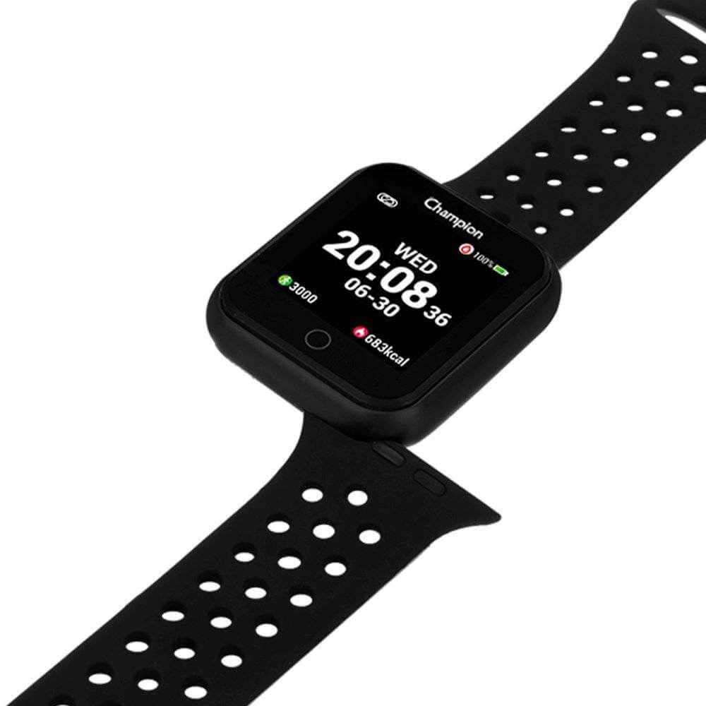 relógio champion smart bluetooth 4.0 rosé pulseira preta ch50006z smartwatch