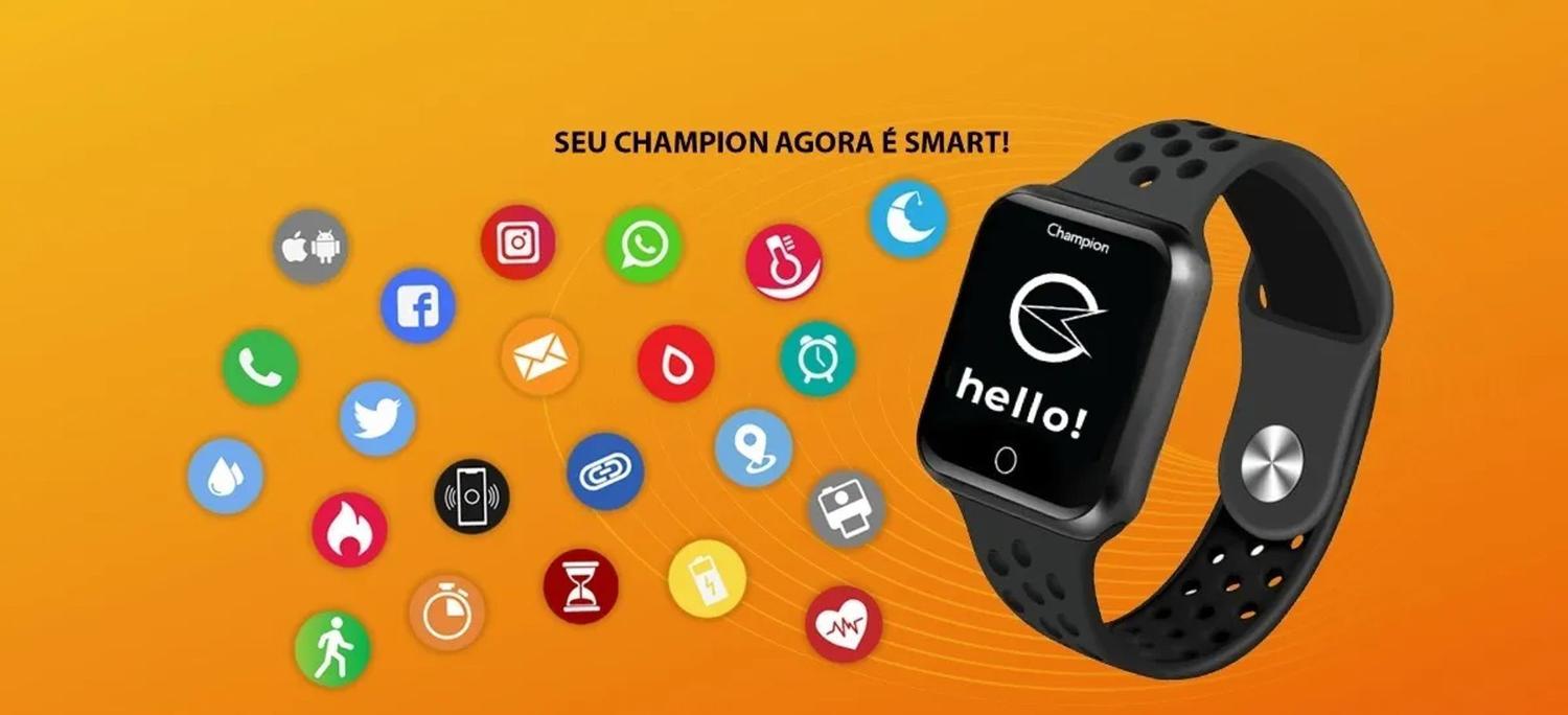 RELÓGIO CHAMPION CH50006P SMARTWATCH - ORIGINAL