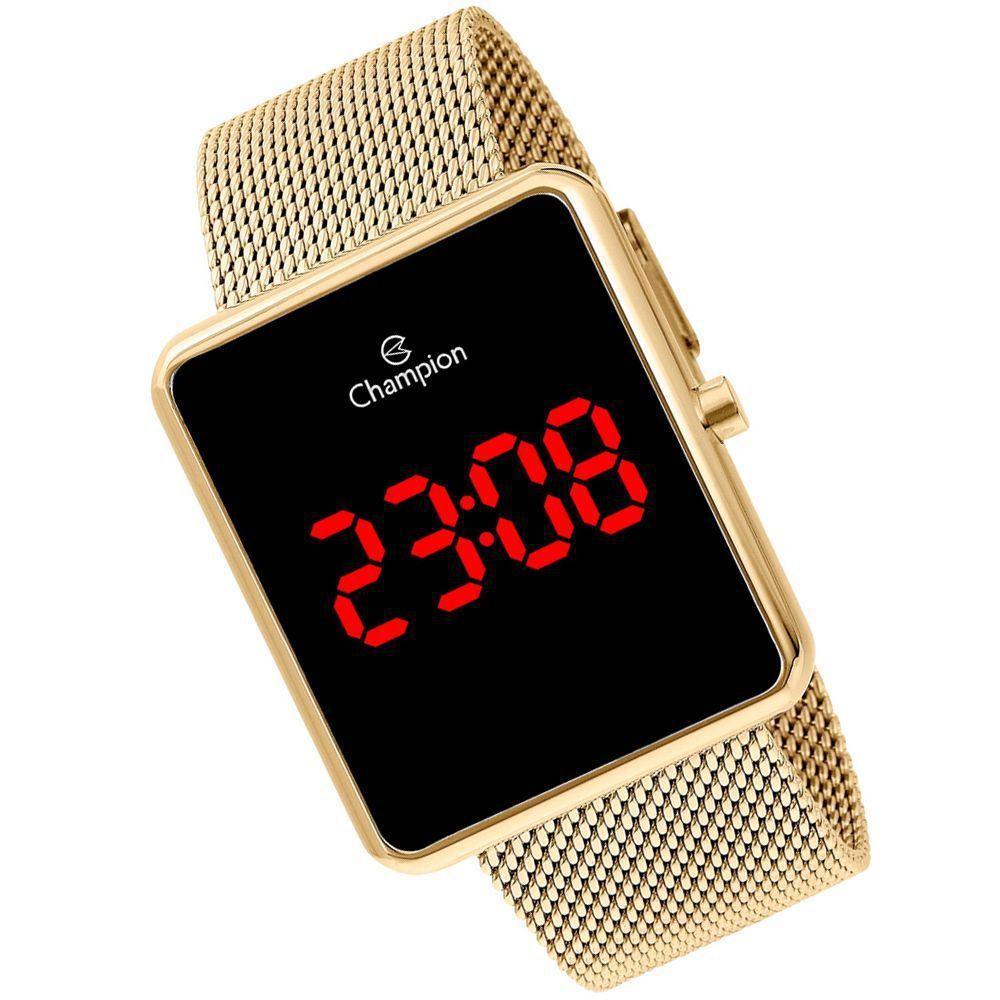 Relógio champion unissex digital led ch40080v quadrado Clearance