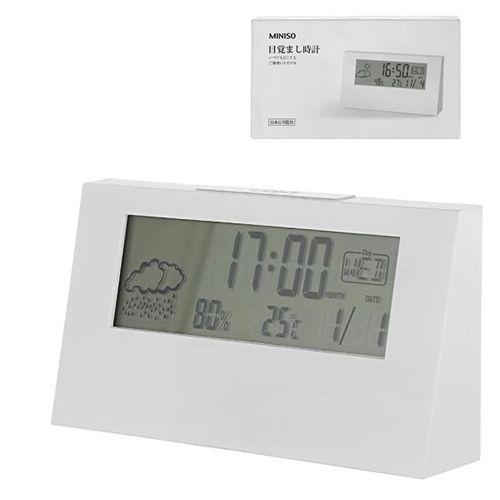 Relogio Despertador Digital Acende A Luz Branco MINISO Relogio Despertador Magazine Luiza