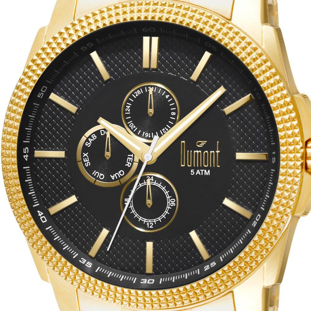 Relógio Dumont Masculino Dourado DU6P27AC/4P Analógico 5 Atm Cristal  Mineral Tamanho Extra Grande - Relógio de Pulso - Magazine Luiza