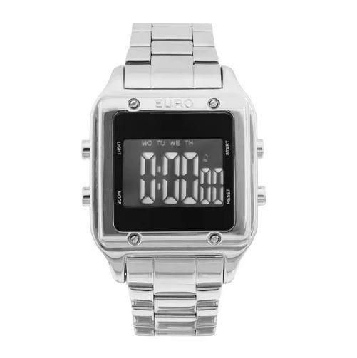 Relogio euro quadrado prata Clearance