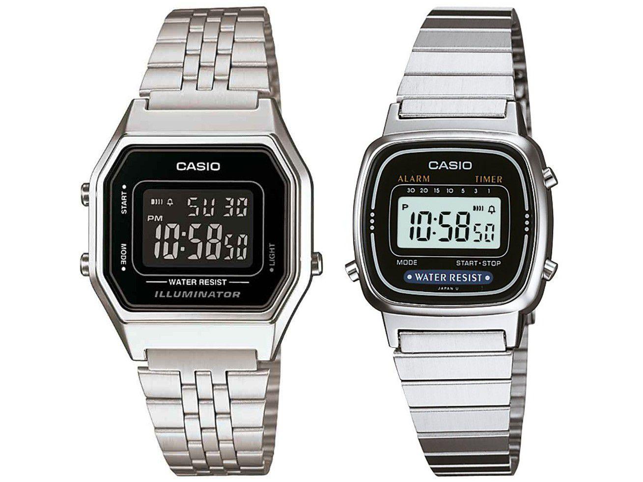 casio illuminator prata feminino
