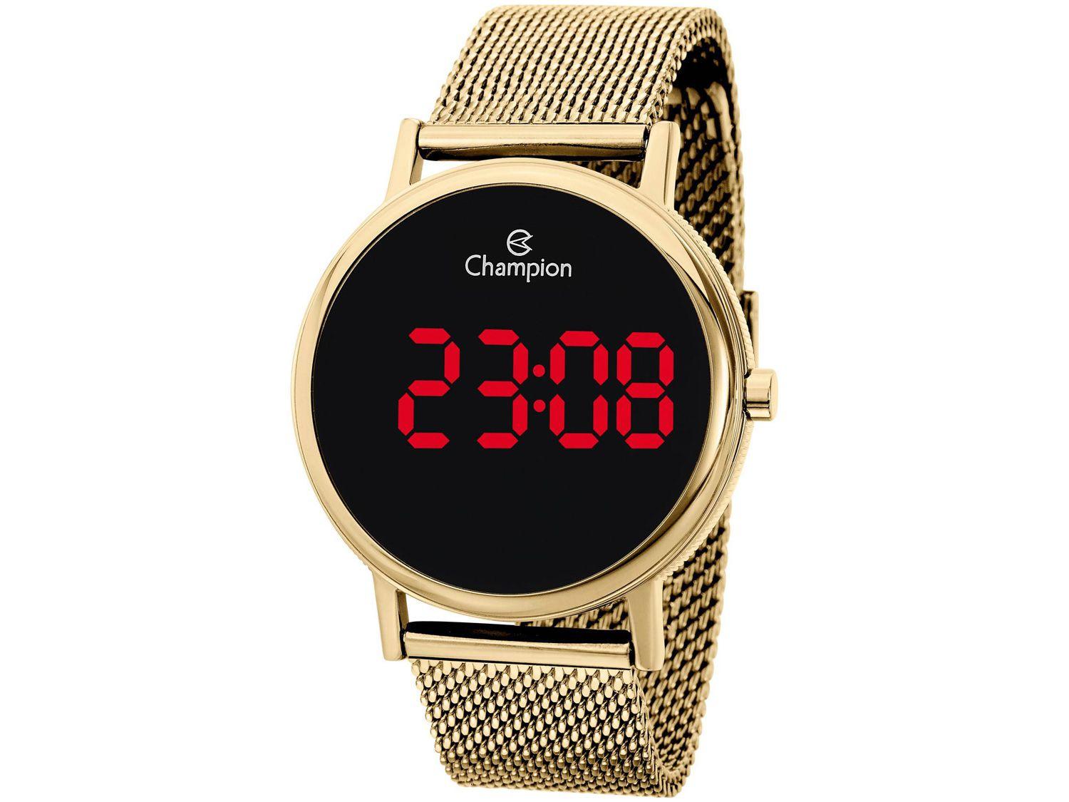 Relógio digital feminino dourado champion Clearance