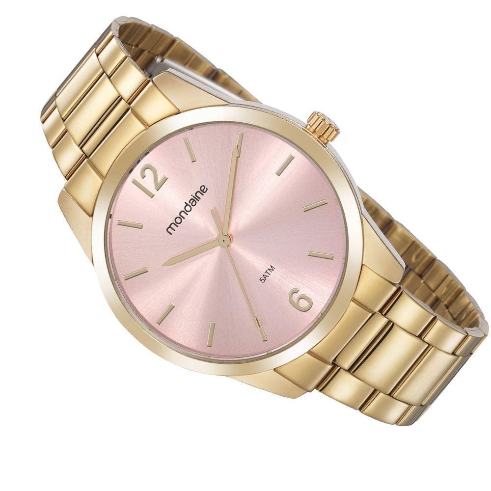 relogio mondaine feminino fundo rosa