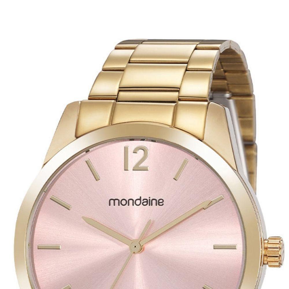 relogio mondaine feminino fundo rosa