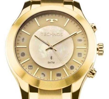 Relógio feminino smartwatch híbrido technos connect com mostrador em madreperola Outlet