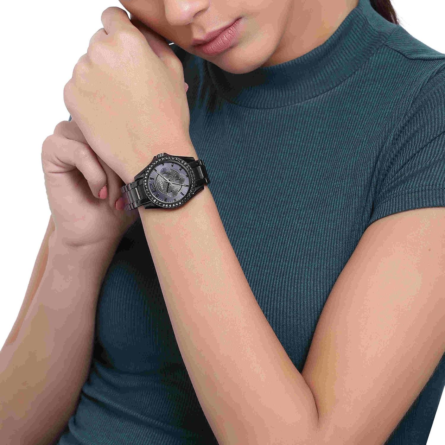 Relogio Fossil Riley ES4519 feminino em aco inoxidavel preto Relogio Feminino Magazine Luiza