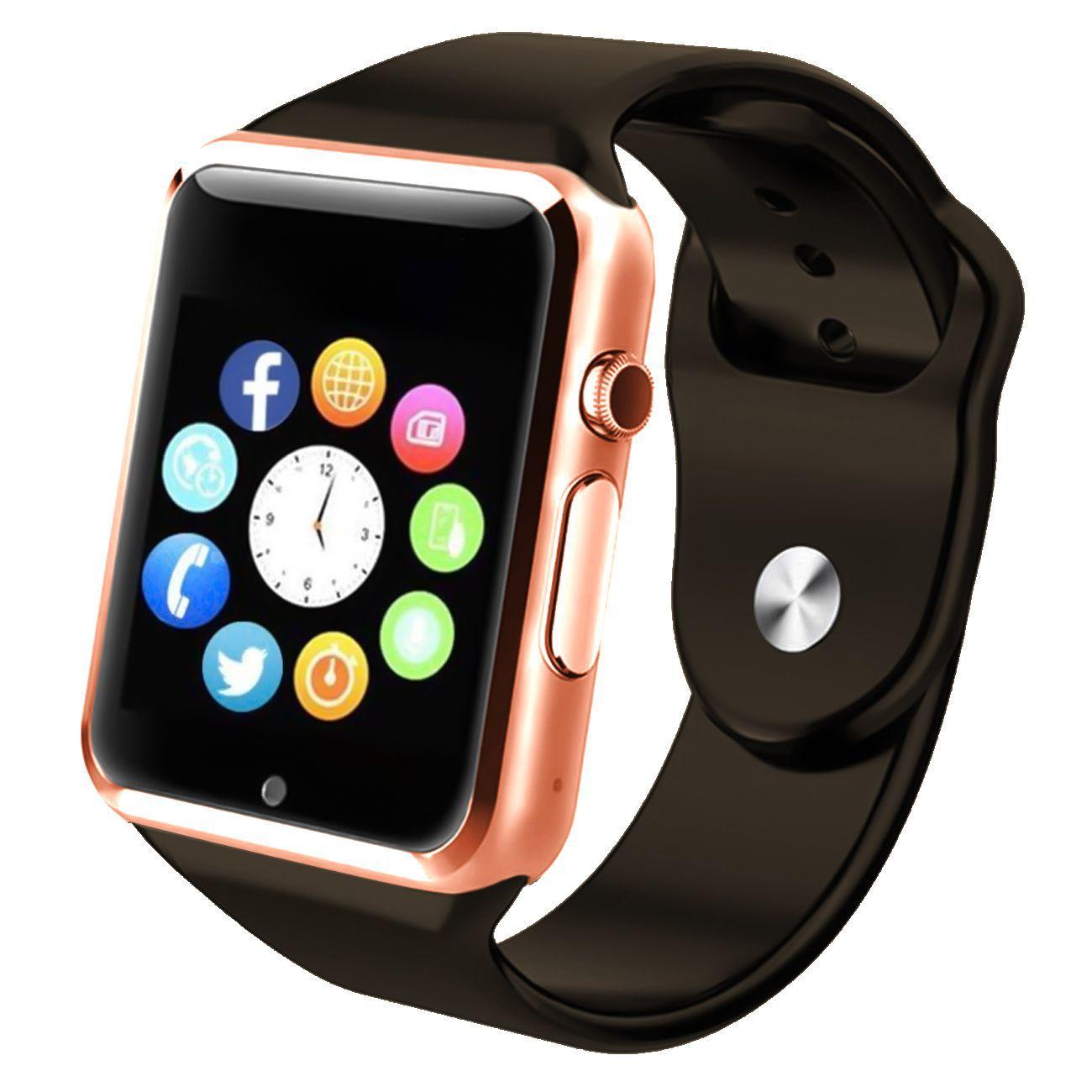smartwatch a1 marrom e dourado