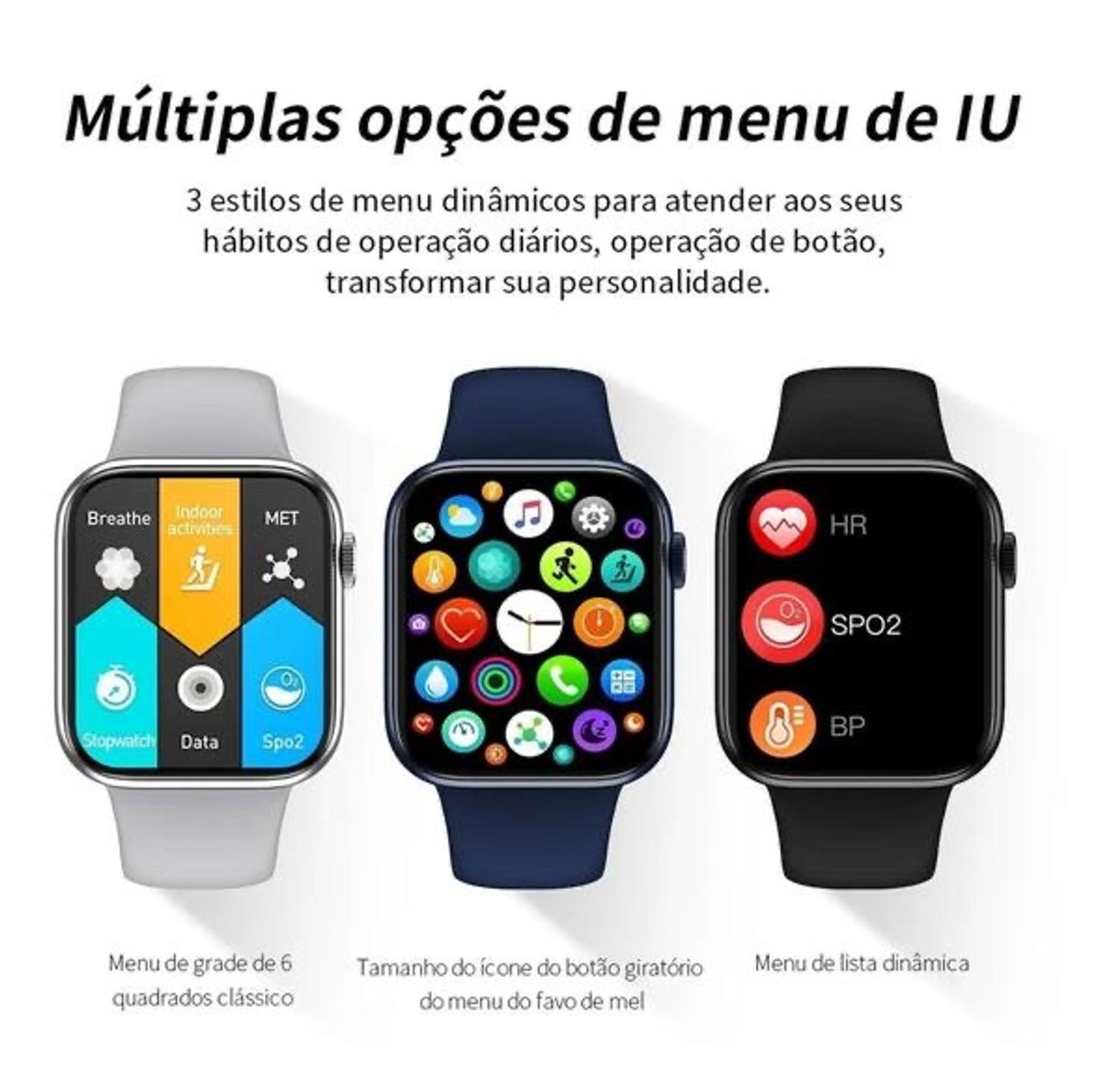 smartwatch hw16 prata