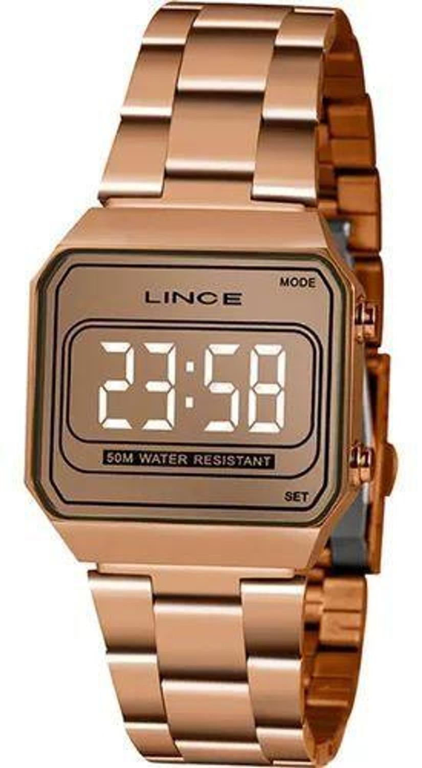 Relógio Lince Feminino Rose Quadrado LED Digital Espelhado - MDR4644L RXRX  - Relógio Feminino - Magazine Luiza