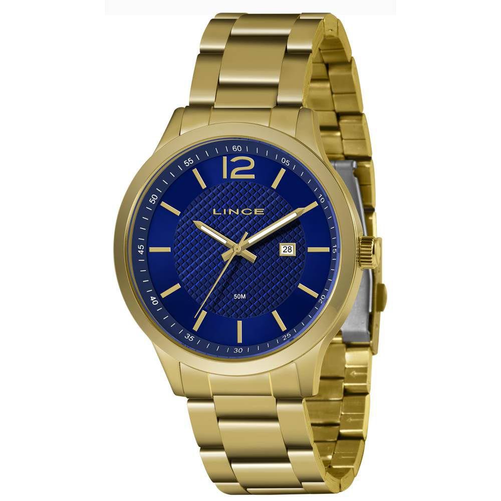 Relogio Lince Masculino dourado e azul de aço a prova dagua MRG4690L D2KX -  Relógio Masculino - Magazine Luiza