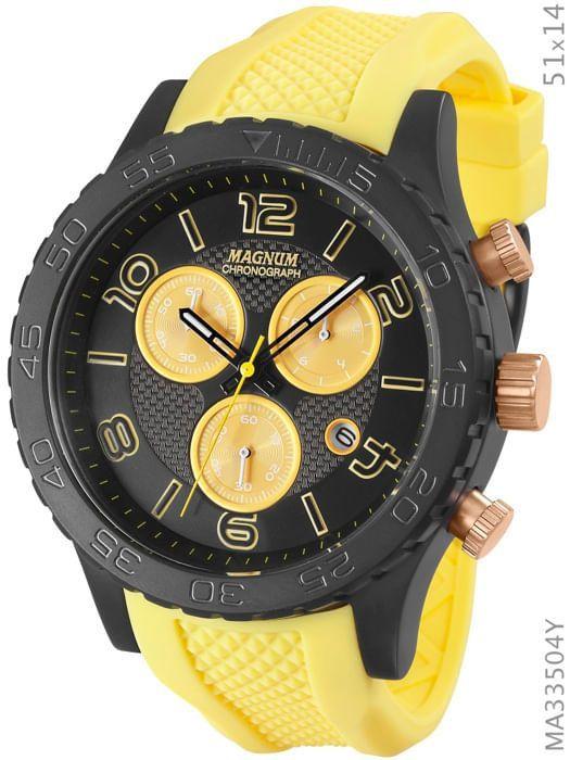 Relógio MAGNUM masculino cronógrafo amarelo MA33504Y - Relógio Masculino -  Magazine Luiza