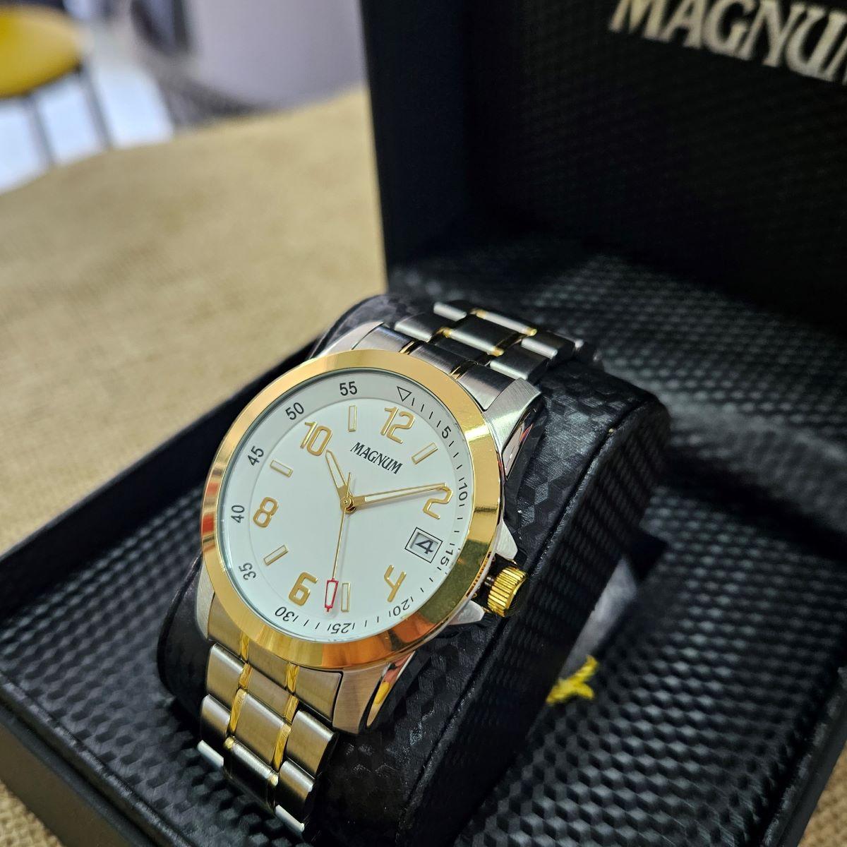 Relógio Magnum Masculino Chronograph Pulseira De Aço