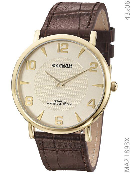 Relógio Magnum Social Slim MA21893X Pulseira de Couro Marrom - Relógio de  Pulso - Magazine Luiza