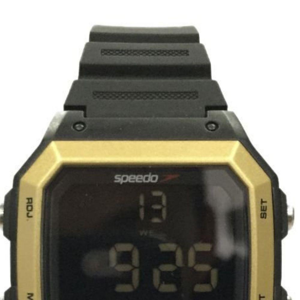 Relógio Masculino Speedo Digital Preto e Dourado Quadrado Relógio