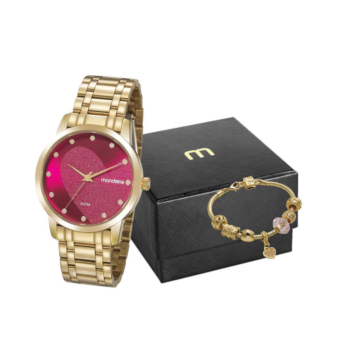 relógio mondaine 5atm dourado feminino