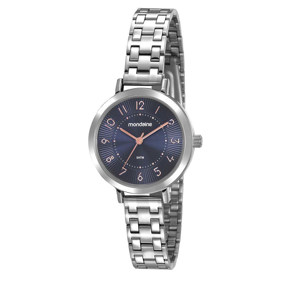 Relogio Mondaine Feminino prata e azul pequeno a prova dagua 53864L0MVNE2 - Relógio  Feminino - Magazine Luiza