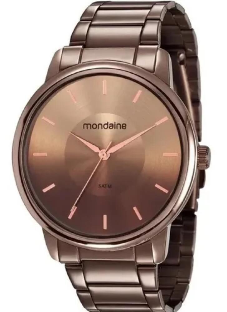 relogio mondaine marrom masculino