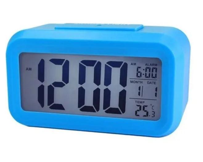 relógio portátil digital despertador led lcd brilha escuro