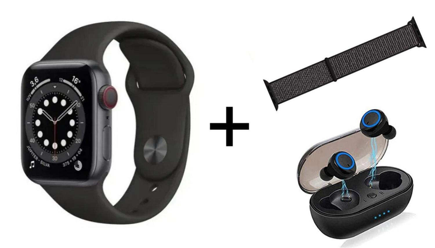 relógio smartwatch rose com fone de ouvido