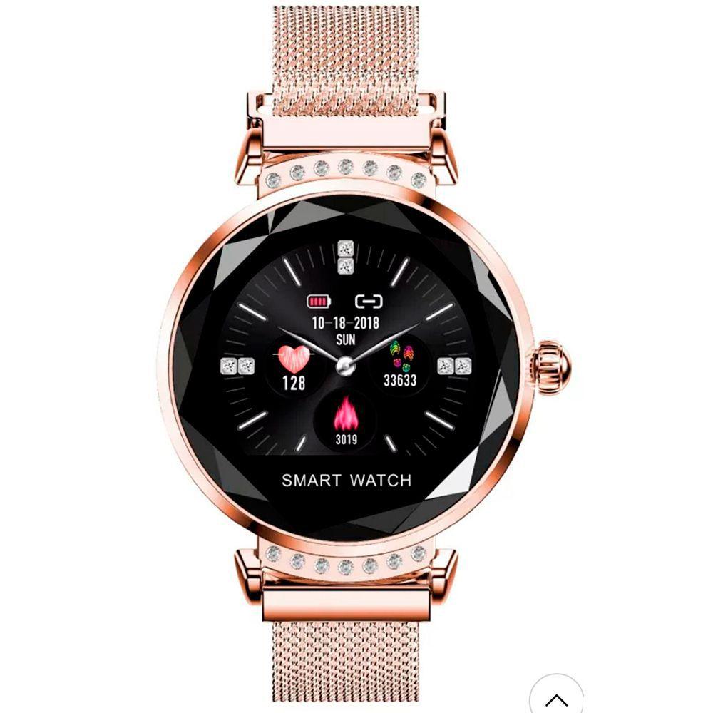 smartwatch feminino dourado