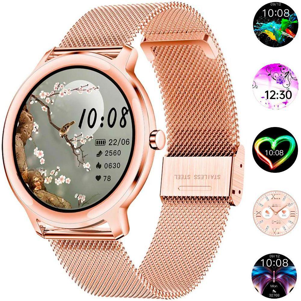 smartwatch feminino dourado