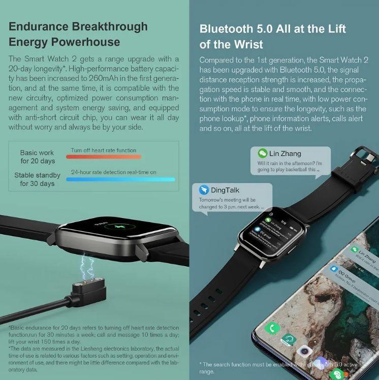 relógio smartwatch haylou ls02 preto lançamento 2022