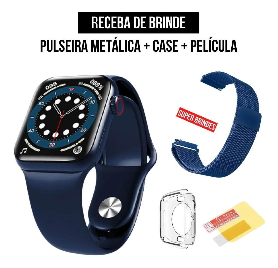 relógio smartwatch hw16 serie 6 tela infinita 44mm 2021 top
