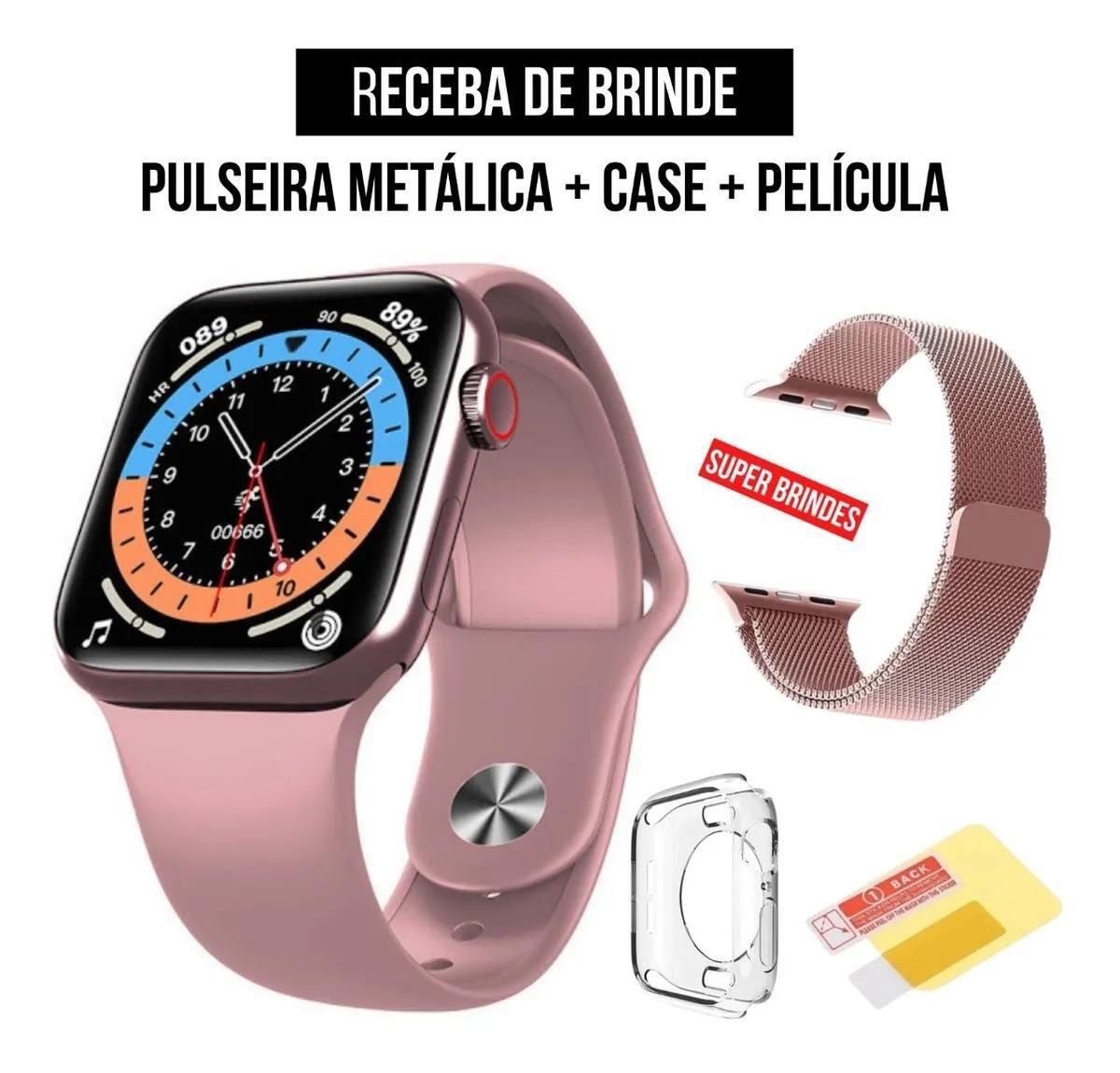 relógio smartwatch hw16 serie 6 tela infinita 44mm 2021 top