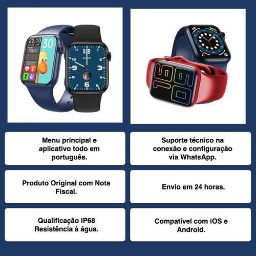 hw16 44mm smart watch relogio compativel android ios 2021