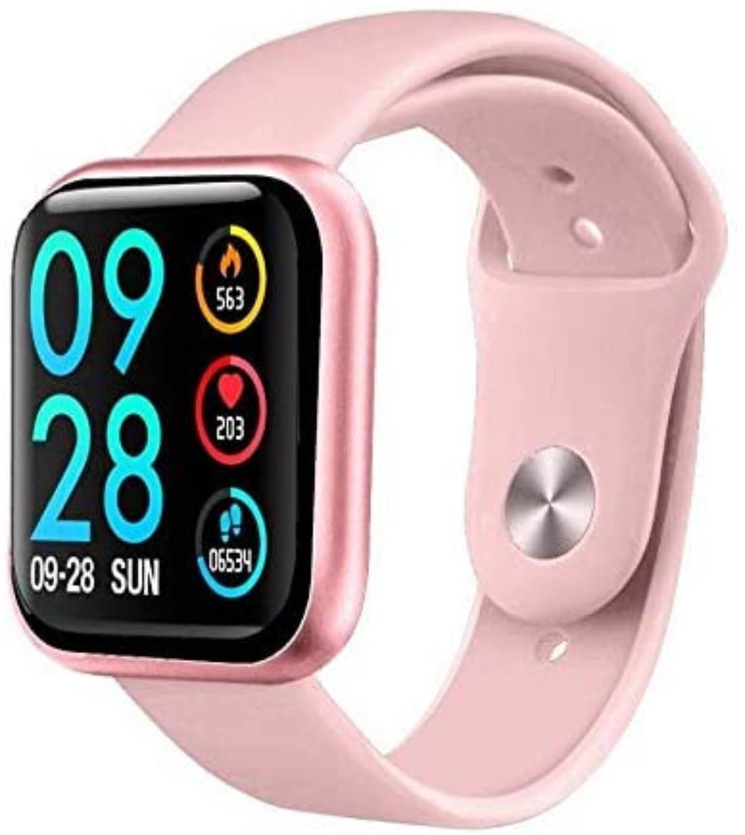 relógio smartwatch feminino android ios pulseira aço rose