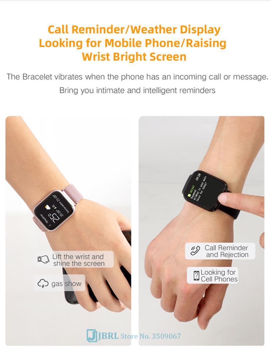 Relógio Smartwatch P80 Touch Screen Monitor Cardíaco Pressão Arterial