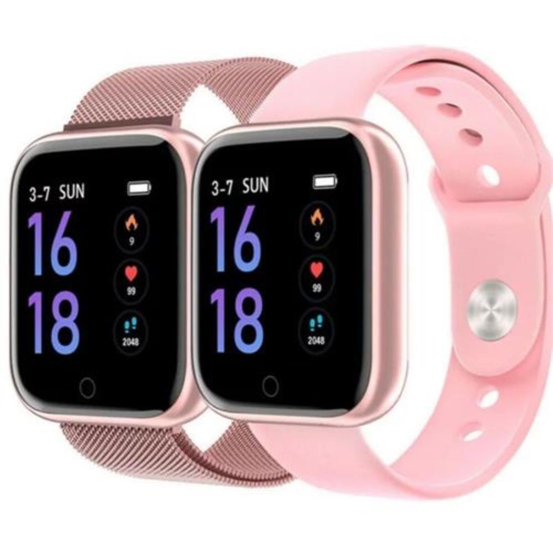 relogio apple feminino rose