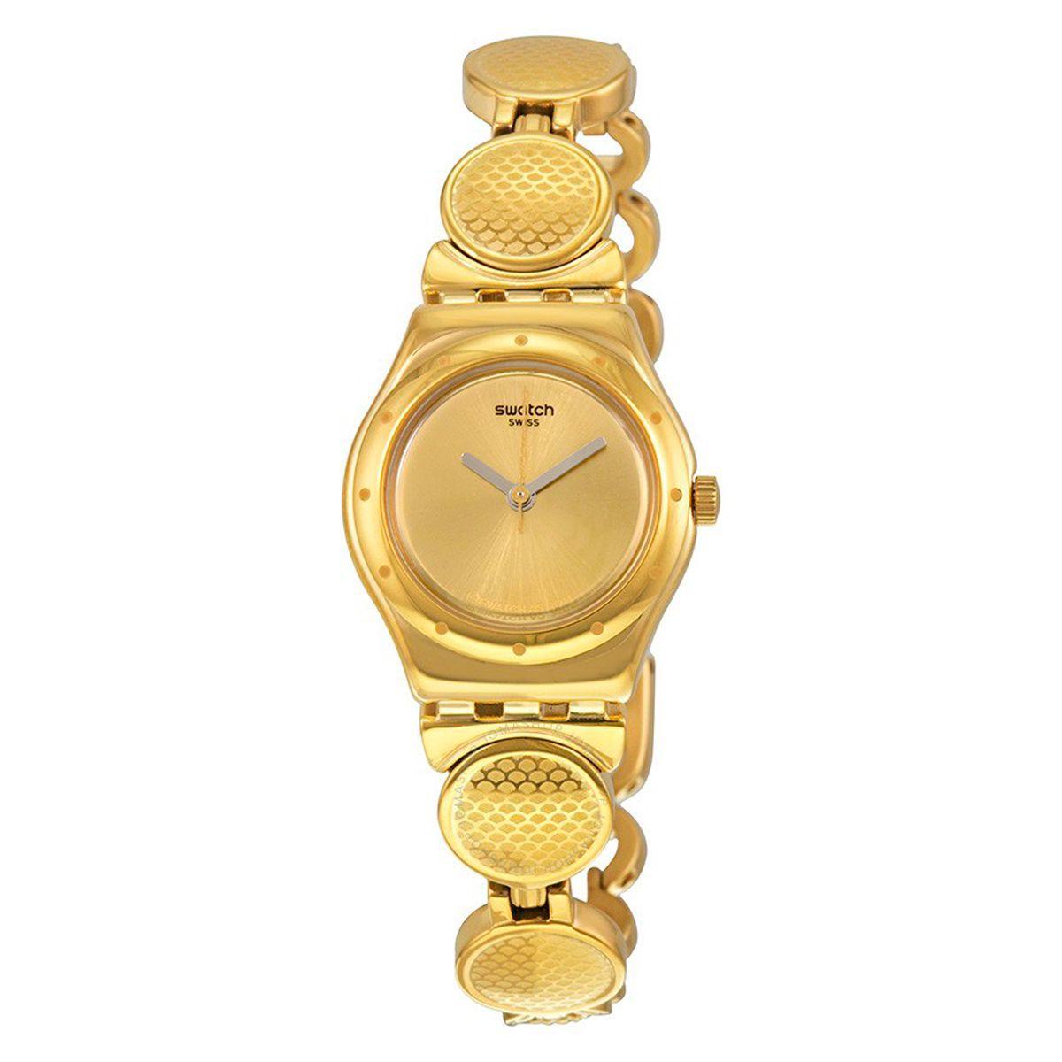 relógio swatch dourado feminino