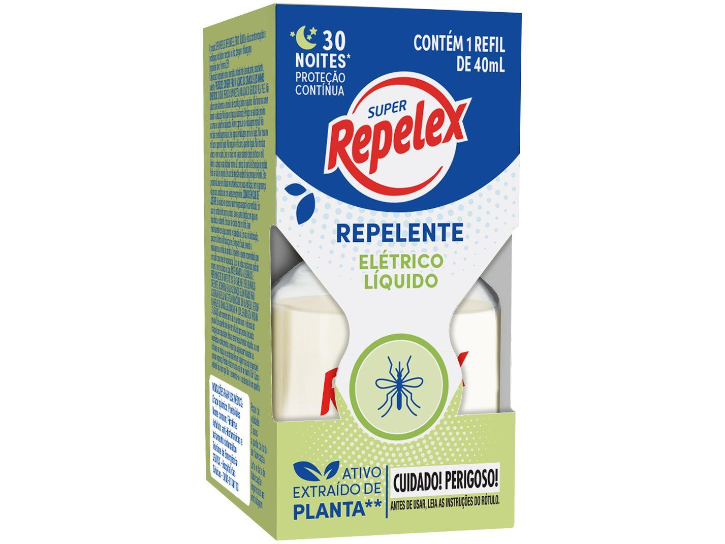 Repelente Elétrico Líquido Super Repelex 7891035002830 40ml 30 Noites