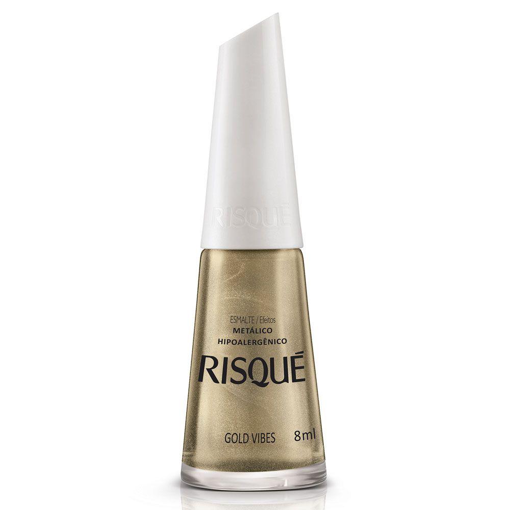 Risqué Esmalte Efeito Metálico 8mL - Gold Vibes - RISQUE