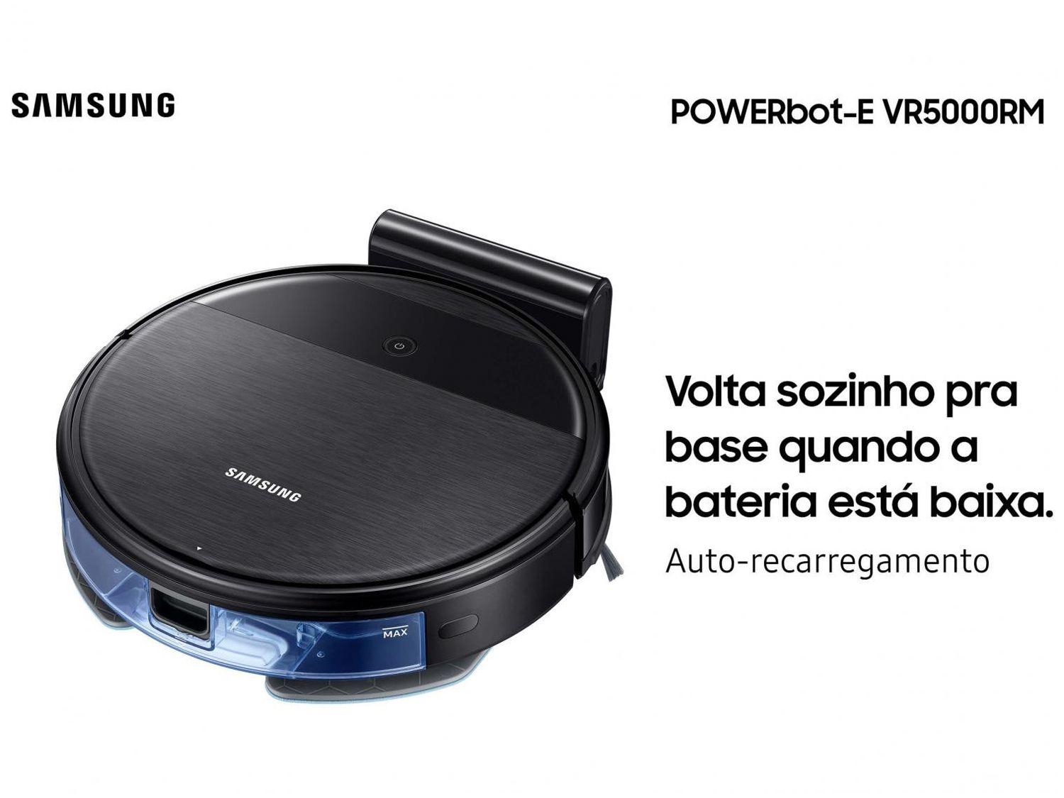 Robô Aspirador de Pó Inteligente Samsung POWERbot-E VR5000RM 55W com Wi-Fi