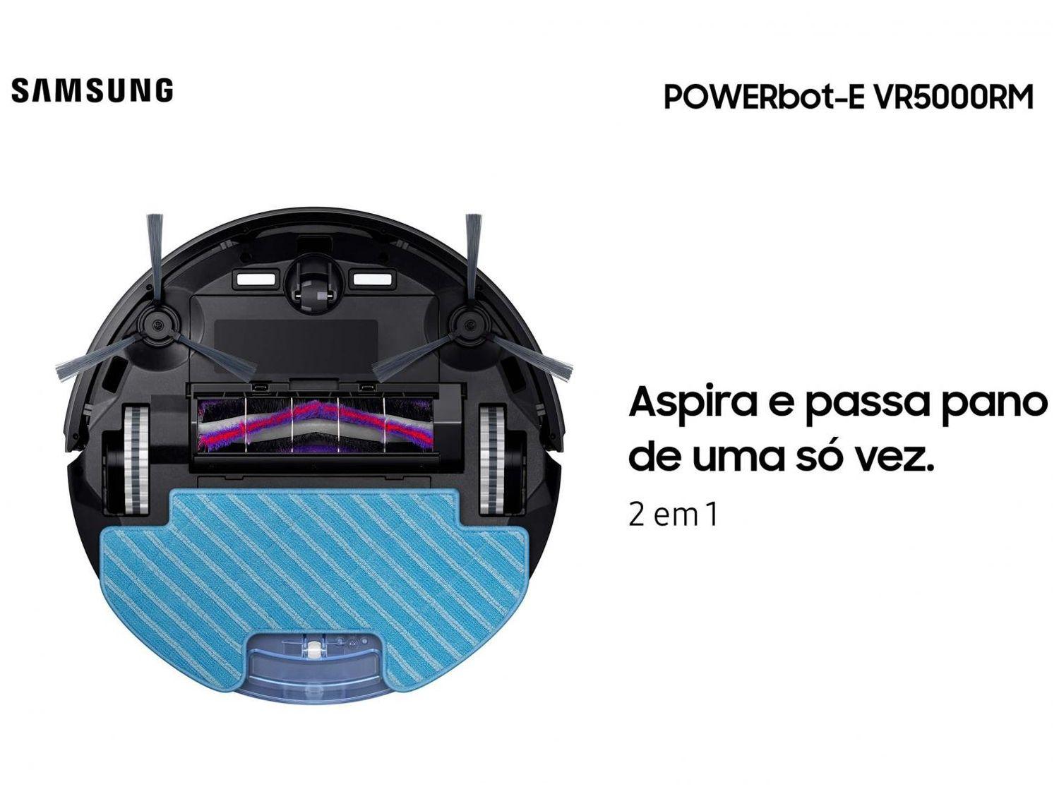 Robô Aspirador de Pó Inteligente Samsung POWERbot-E VR5000RM 55W com Wi-Fi