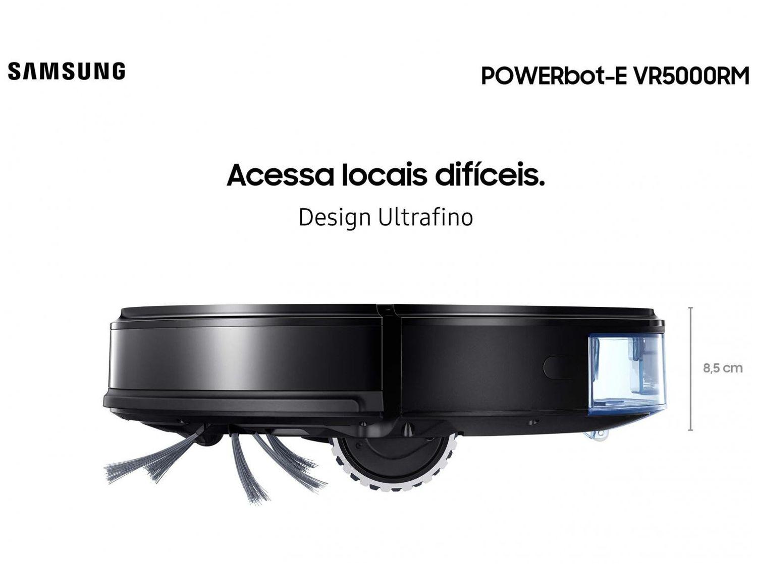 Robô Aspirador de Pó Inteligente Samsung POWERbot-E VR5000RM 55W com Wi-Fi