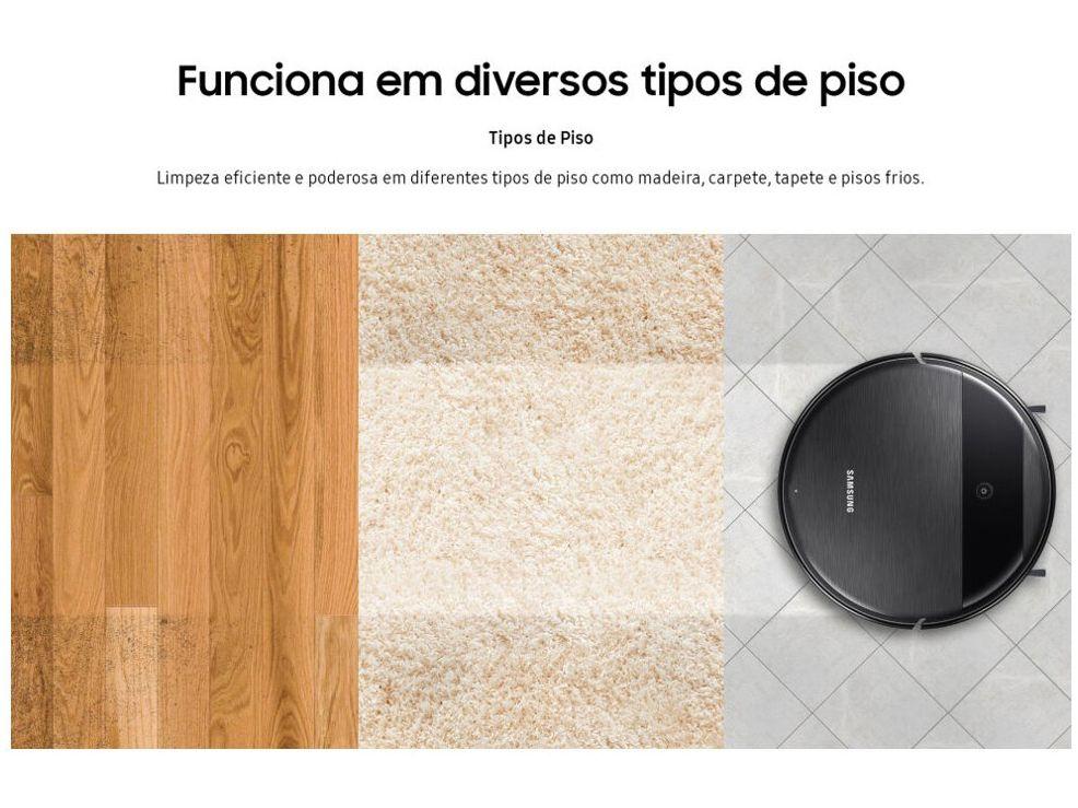 Robô Aspirador de Pó Inteligente Samsung POWERbot-E VR5000RM 55W com Wi-Fi