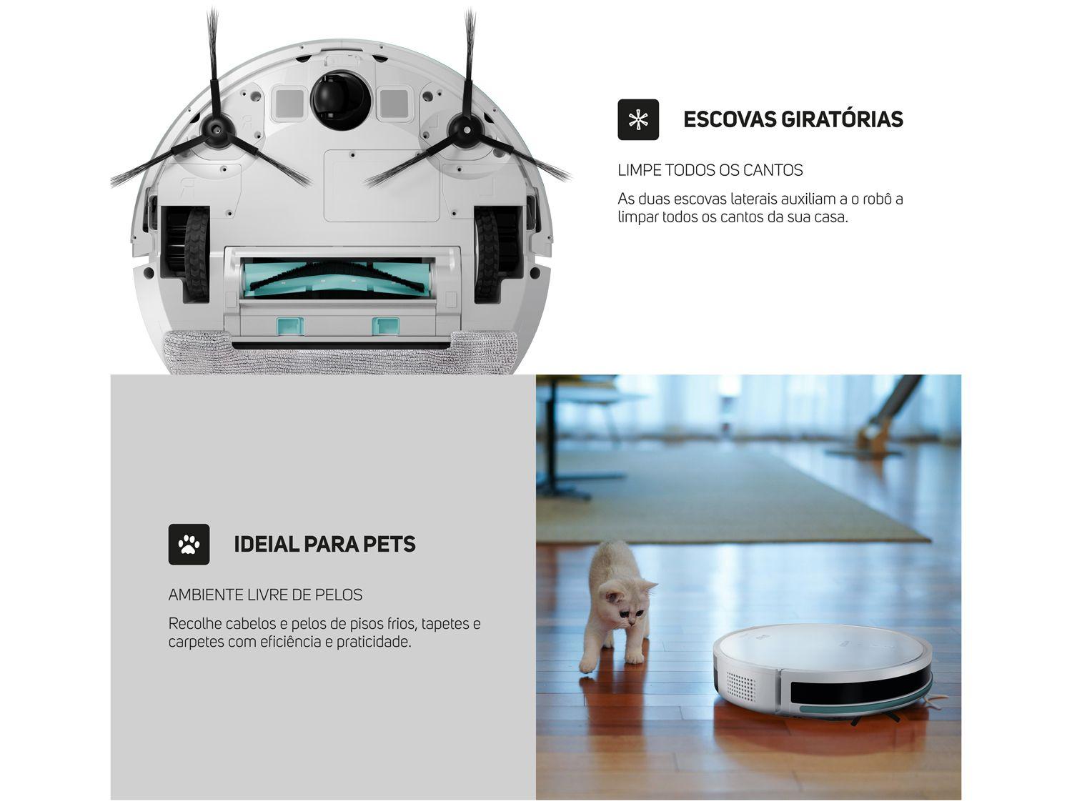 Robô Aspirador Inteligente Wap Robot W1000 36W Wi-Fi compatível com Alexa