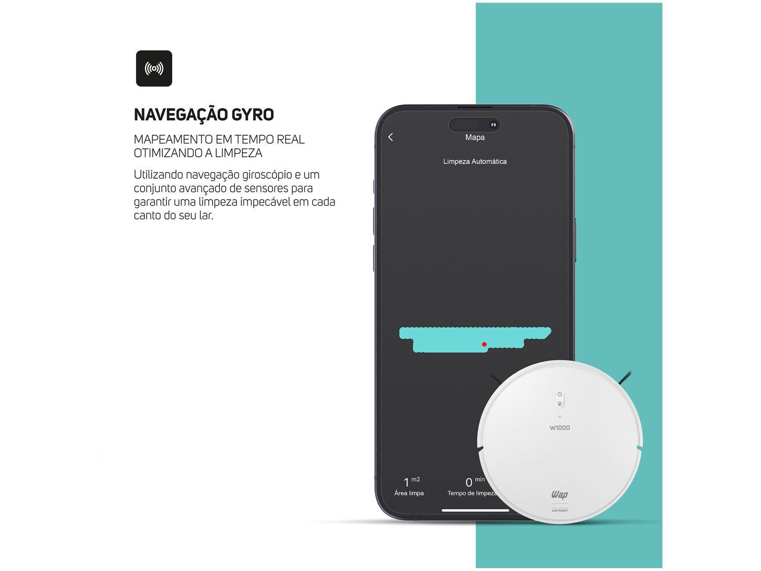 Robô Aspirador Inteligente Wap Robot W1000 36W Wi-Fi compatível com Alexa